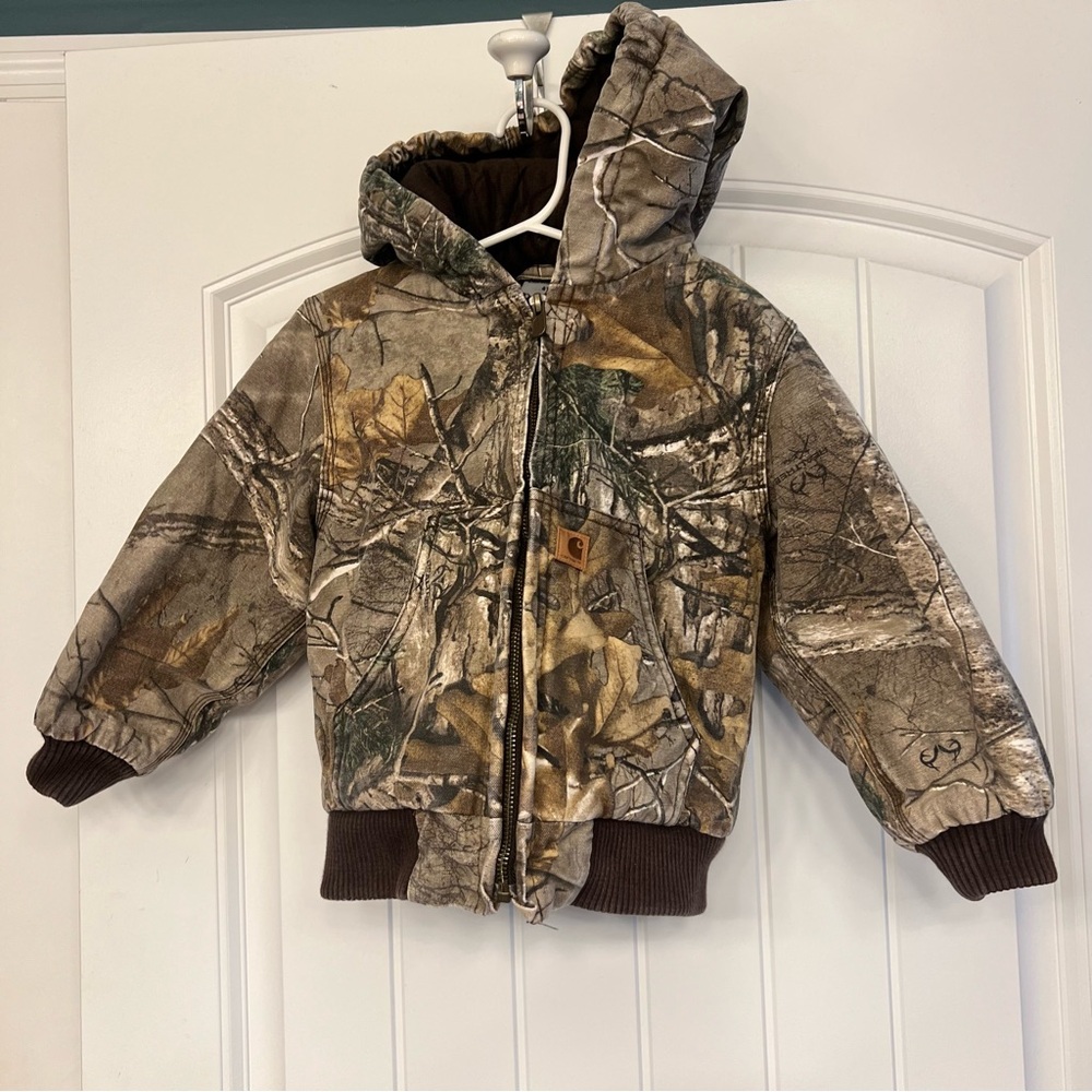Carhartt Toddler Boys Hooded Jacket 4T Real Tree